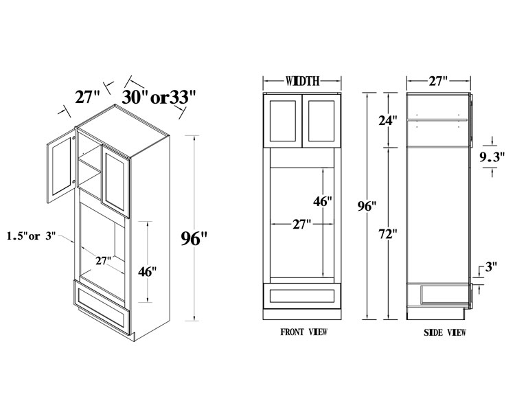 Double Door, Double Shelf Upper Oven Cabinet thumbnail
