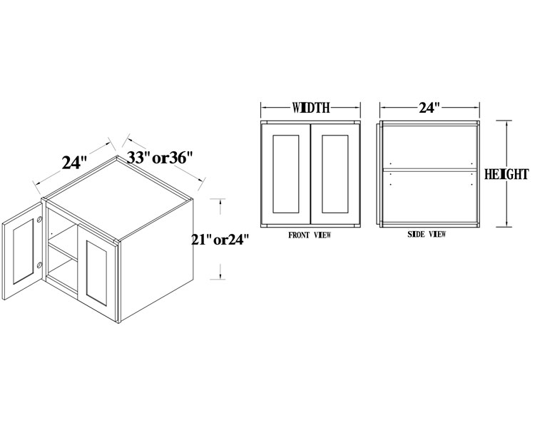 Double Door Refrigerator Wall Cabinet with Shelf thumbnail