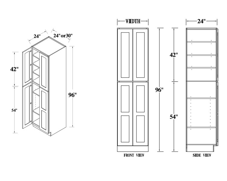 Four Door, Three Shelf Pantry Tall Cabinet thumbnail