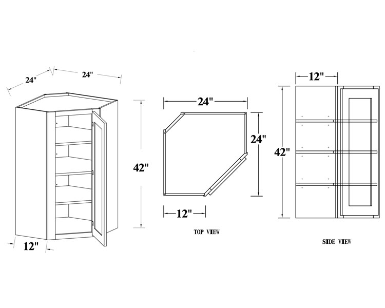 Wall Diagonal Cabinet - 42" Tall thumbnail